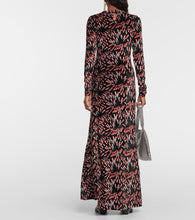 Rabanne Printed velvet maxi dress