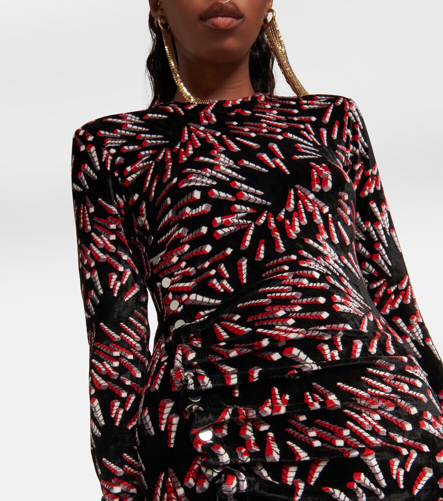 Rabanne Printed velvet maxi dress