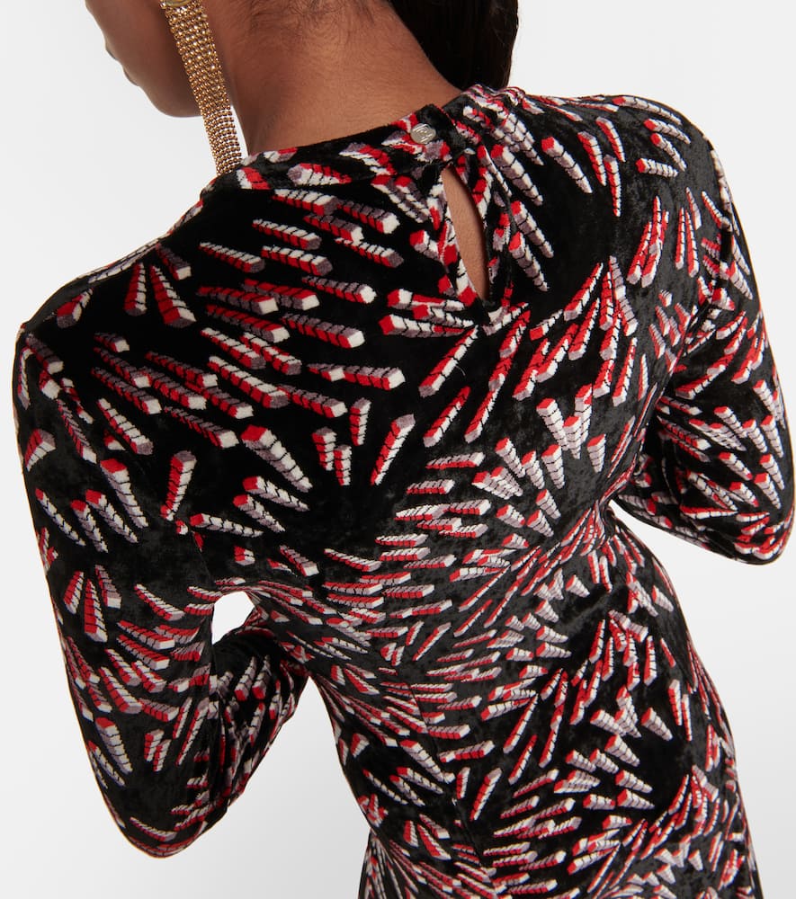 Rabanne Printed velvet maxi dress