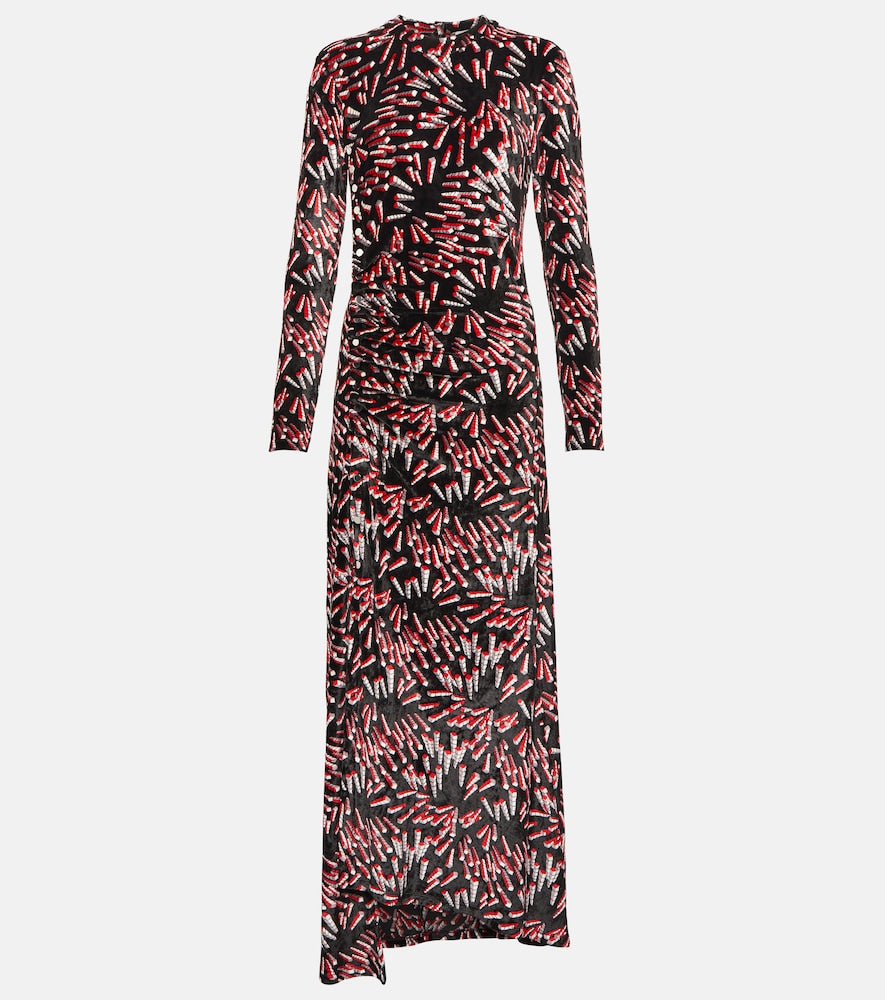Rabanne Printed velvet maxi dress. Rabanne 印花丝绒长裙