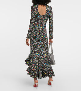 Rabanne Printed wrap midi dress