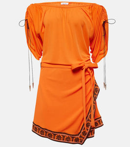 Rabanne Ruched off-shoulder minidress