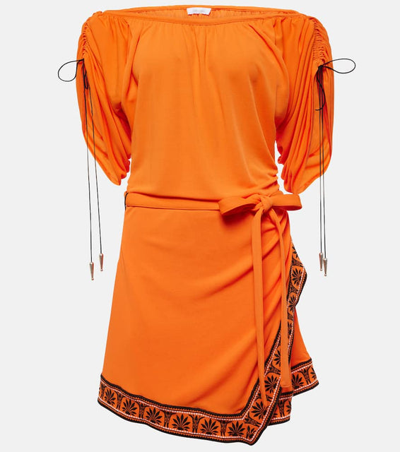 Rabanne Ruched off-shoulder minidress