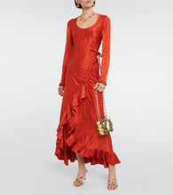 Rabanne Ruffled satin maxi dress