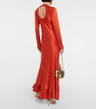 Rabanne Ruffled satin maxi dress