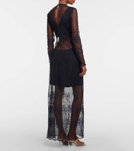 Rabanne Satin and lace cutout maxi dress