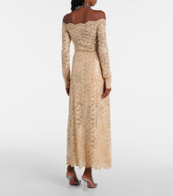 Rabanne Sequined off-shoulder lace maxi dress