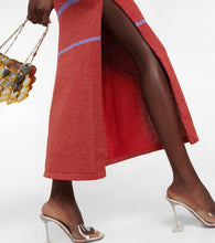 Rabanne Striped metallic knit maxi dress