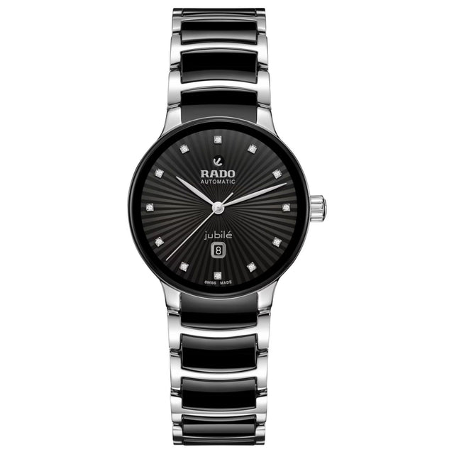 Rado Centrix Automatic Diamonds Black Dial Stainless Steel and Ceramic Watch 30.5mm - R30020742