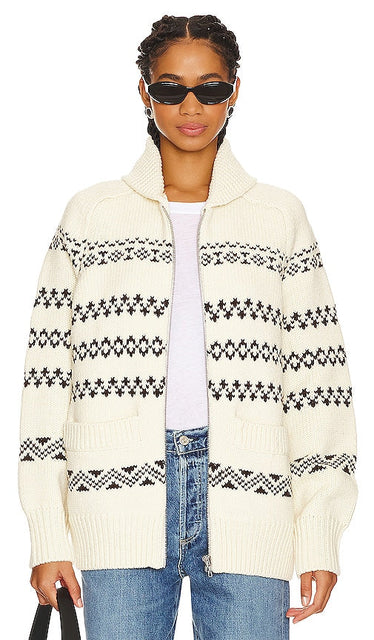 Rag & Bone Brooke Zip Up Sweater in Ivory - Rag & Bone Brooke - Pull zippé en ivoire - Rag & Bone Brooke 象牙色拉链毛衣 - Rag & Bone Brooke Reißverschlusspullover in Elfenbein - Rag & Bone 브룩 집업 스웨터 아이보리 색상 - Maglione con zip Rag & Bone Brooke in avorio