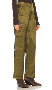 Rag & Bone Cailyn Satin Cargo Pant in Army