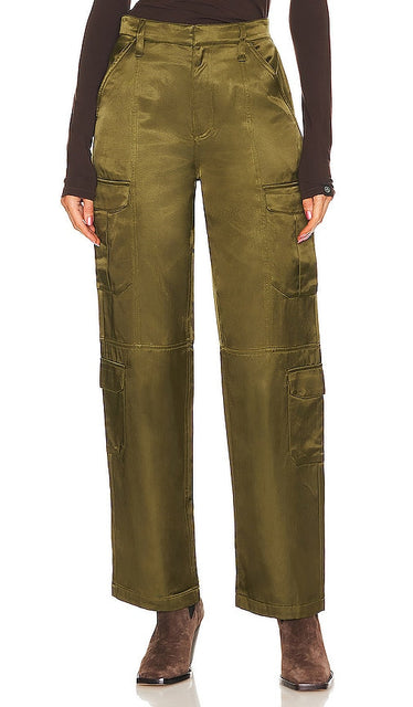 Rag & Bone Cailyn Satin Cargo Pant in Army - Rag & Bone - Cailyn - Pantalon cargo en satin armée - Rag & Bone Cailyn 军装缎面工装裤 - Rag & Bone Cailyn Satin-Cargohose in Army - Rag & Bone Cailyn 새틴 카고 팬츠 - Pantaloni cargo Rag & Bone Cailyn in raso in stile militare