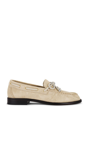Rag & Bone Carter Boat Shoe in Cream | Macadamia Loafers & Oxfords Flats for Women