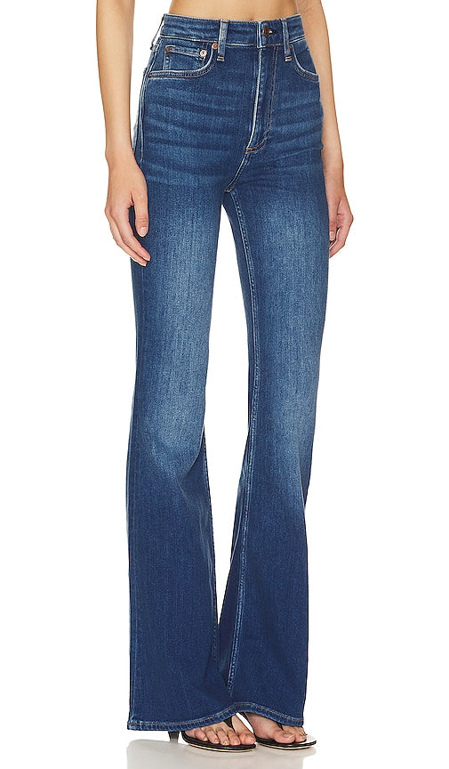 Rag & Bone Casey High-rise Flare Jean in Denim-Dark