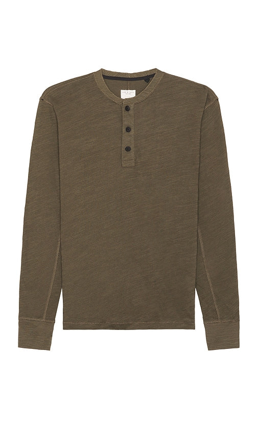 Rag & Bone Classic Flame Henley in Olive - Rag & Bone Classic Flame Henley en olive - Rag & Bone 橄榄色经典火焰亨利衫 - Rag & Bone Classic Flame Henley in Oliv - Rag & Bone 클래식 플레임 헨리 올리브 색상 - Henley Rag & Bone Classic Flame in oliva
