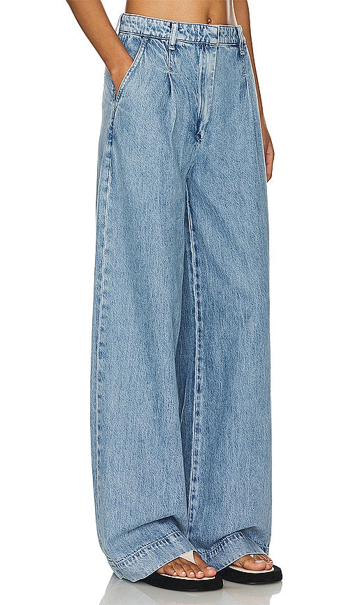 Rag & Bone Featherweight Abigale Pleated Wide Leg in Blue