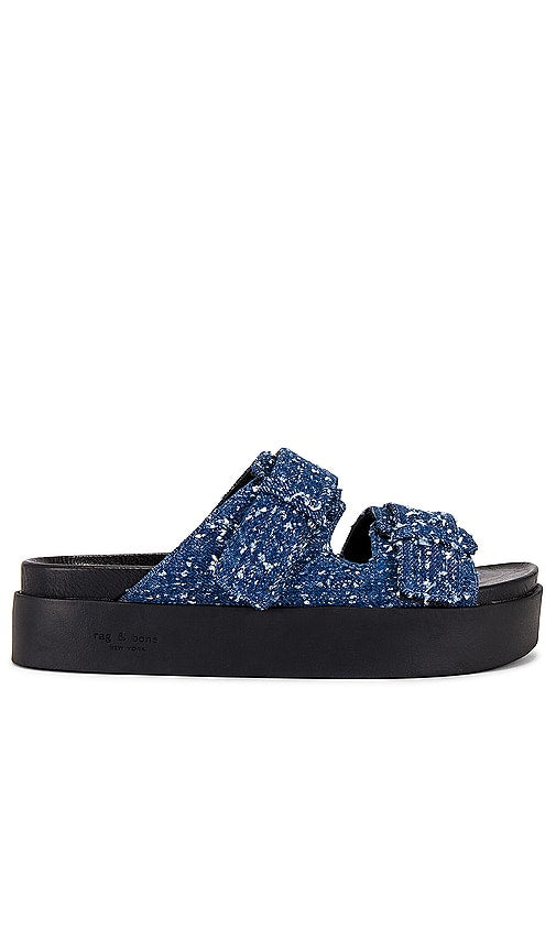 Rag & Bone Geo Platform Slide in Blue - Claquettes à plateforme Rag & Bone Geo en bleu - Rag & Bone Geo 蓝色平台滑梯 - Rag & Bone Geo Plateau-Slide in Blau - Rag & Bone Geo 플랫폼 슬라이드 블루 컬러 - Scivolo con piattaforma Geo Rag & Bone in blu