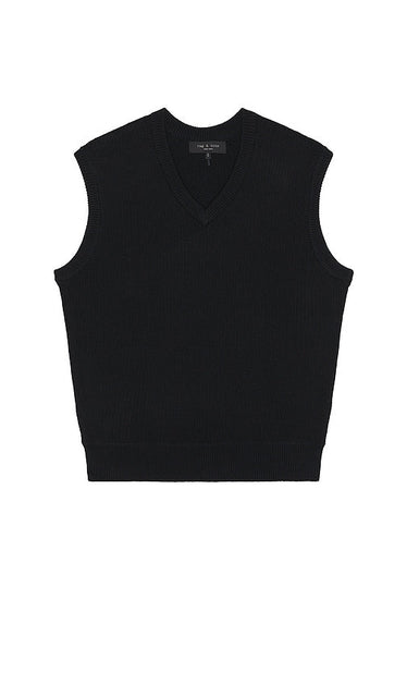 Rag & Bone Harvey Sweater Vest in Black - Rag & Bone - Harvey - Gilet pull en noir - Rag & Bone Harvey 黑色毛衣背心 - Rag & Bone Harvey Pulloverweste in Schwarz - Rag & Bone Harvey 스웨터 조끼블랙 색상 - Gilet maglione Rag & Bone Harvey in nero
