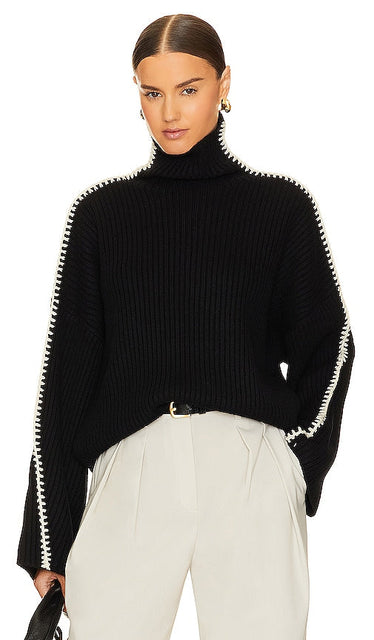 Rag & Bone Ingrid Rib Turtleneck in Black - Rag & Bone - Ingrid - Col roulé côtelé - Noir - Rag & Bone Ingrid 黑色罗纹高领毛衣 - Rag & Bone Ingrid Rib Rollkragenpullover in Schwarz - Rag & Bone Ingrid 립 터틀넥블랙 색상 - Dolcevita a coste Rag & Bone Ingrid in nero