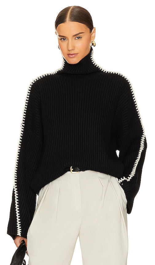 Rag & Bone Ingrid Rib Turtleneck in Black - Rag & Bone - Ingrid - Col roulé côtelé - Noir - Rag & Bone Ingrid 黑色罗纹高领毛衣 - Rag & Bone Ingrid Rib Rollkragenpullover in Schwarz - Rag & Bone Ingrid 립 터틀넥블랙 색상 - Dolcevita a coste Rag & Bone Ingrid in nero