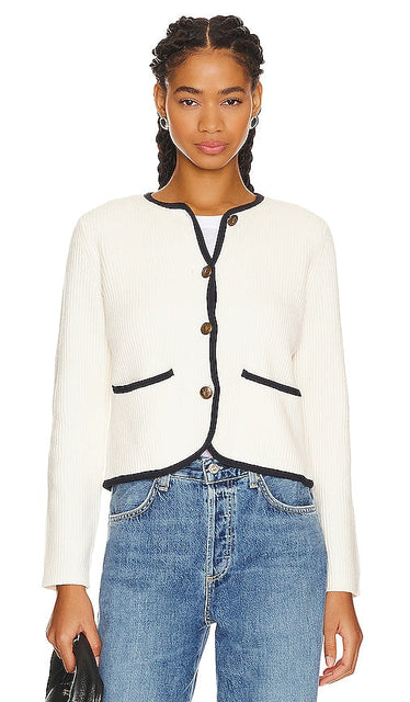 Rag & Bone Nancy Cardigan in Ivory - Cardigan Rag & Bone Nancy en ivoire - Rag & Bone Nancy 象牙色开衫 - Rag & Bone Nancy Cardigan in Elfenbein - Rag & Bone Nancy 가디건 색상의 Ivory - Cardigan Nancy Rag & Bone in avorio