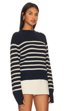 Rag & Bone Nancy Stripe Crew in Navy