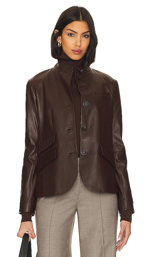 Rag & Bone Slade Leather Blazer in Brown - Rag & Bone - Slade - Blazer en cuir marron - Rag & Bone 棕色 Slade 皮革西装外套 - Rag & Bone Slade Lederblazer in Braun - Rag & Bone Slade 가죽 블레이저 브라운 색상 - Blazer in pelle Slade Rag & Bone in marrone