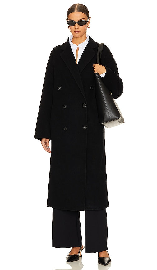 Rag & Bone Thea Italian Wool Coat in Black