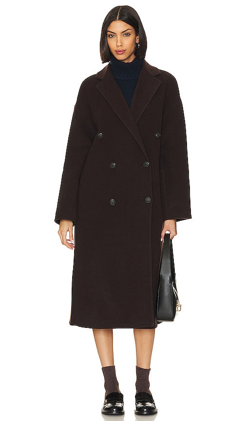 Rag & Bone Thea Italian Wool Coat in Brown