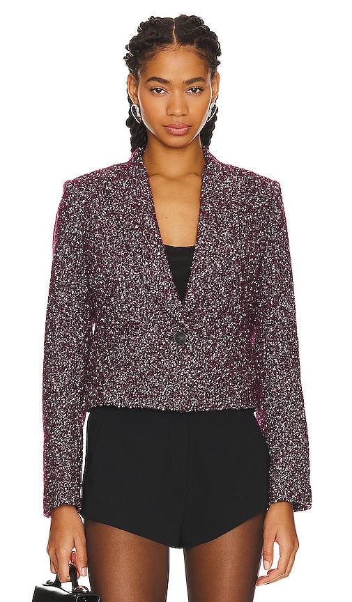 Rag & Bone Valerie Tweed Blazer in Burgundy