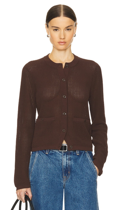 Rag & Bone Viola Cardigan in Chocolate - Cardigan Viola Rag & Bone en Chocolat - Rag & Bone 巧克力中提琴开衫 - Rag & Bone Viola Cardigan in Schokolade - Rag & Bone 비올라 가디건 초콜릿 색상 - Cardigan viola Rag & Bone color cioccolato