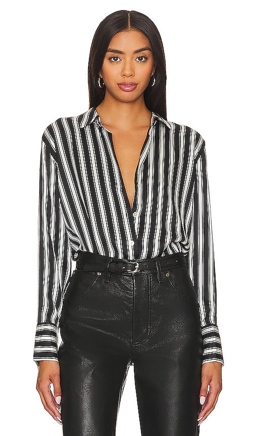 Rails Dorian Top in Black,White - Haut Rails Dorian en noir, blanc - 黑色、白色导轨 Dorian 顶部 - Rails Dorian Top in Schwarz, Weiß - Rails 도리안 탑 - Top Dorian con binari in nero, bianco