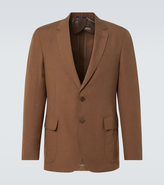 Ralph Lauren Purple Label Single-breasted silk and linen blazer