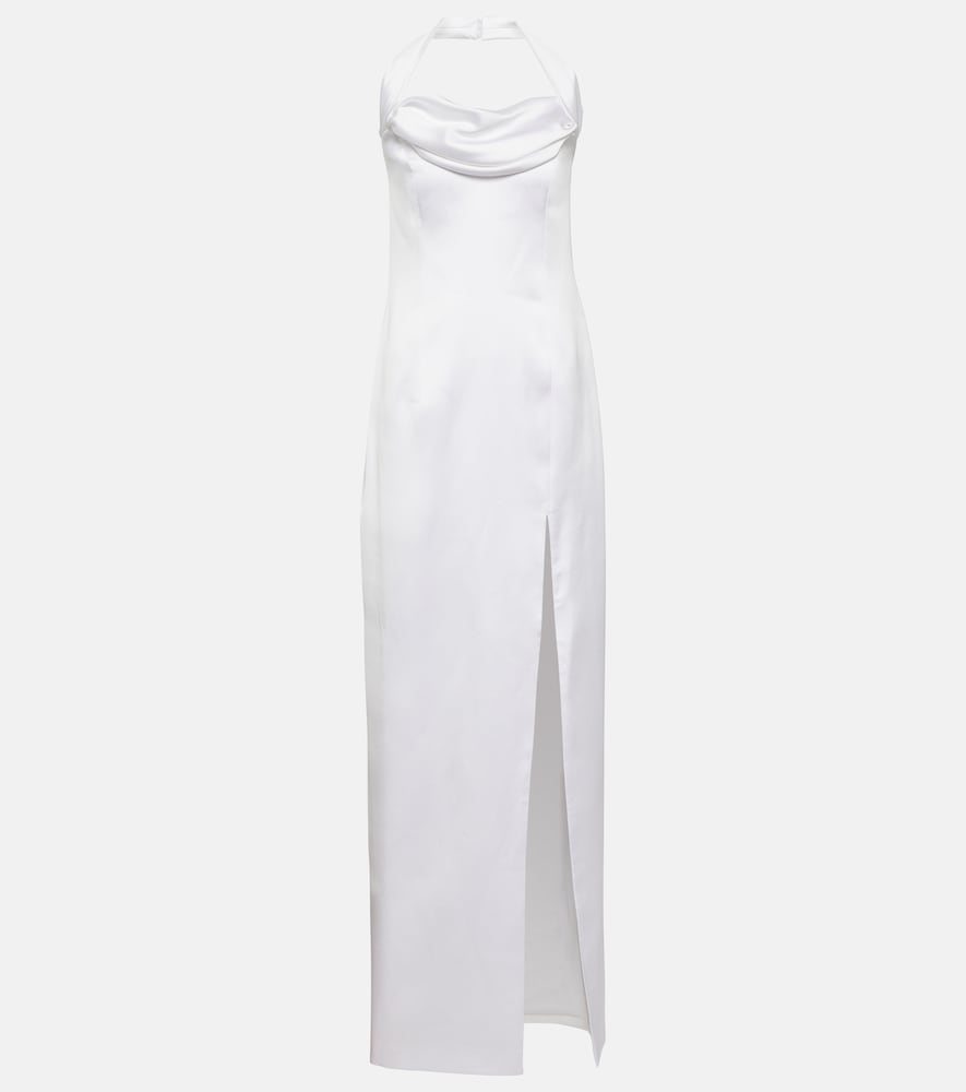 Rasario Bridal halterneck satin gown. Rasario Bridal 挂脖缎面礼服