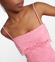 Rasario Bustier floral lace midi dress
