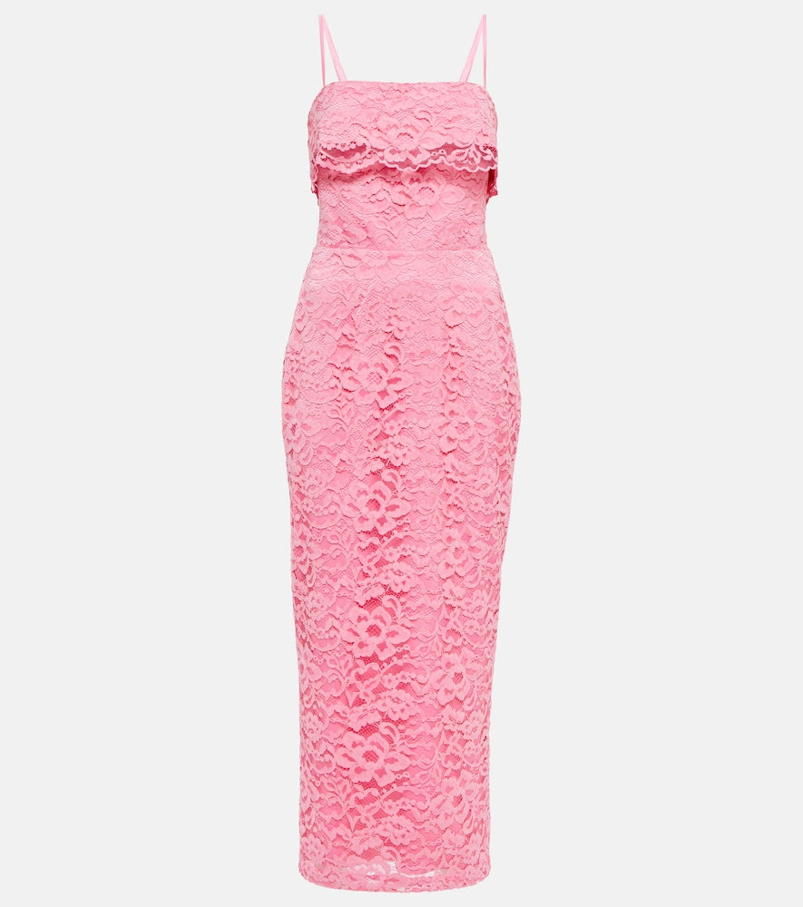 Rasario Bustier floral lace midi dress. Rasario 紧身胸衣花卉蕾丝中长连衣裙