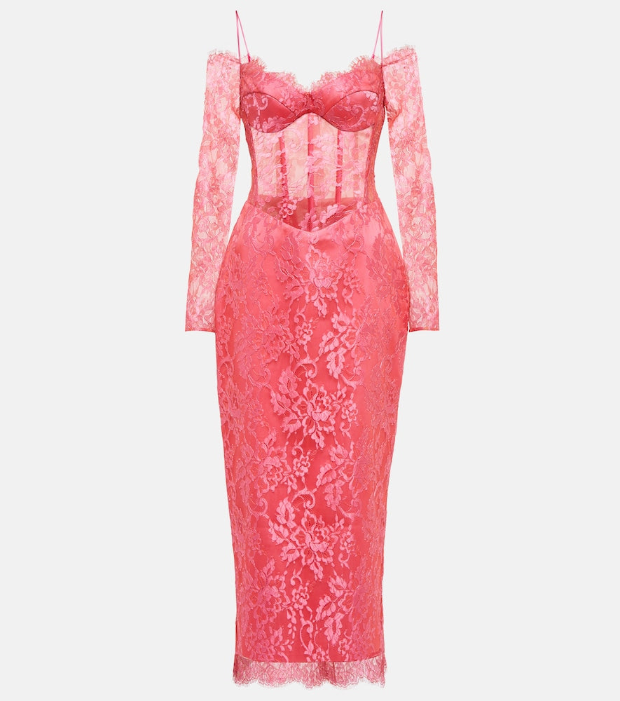 Rasario Corset lace midi dress. Rasario Corset 蕾丝中长连衣裙
