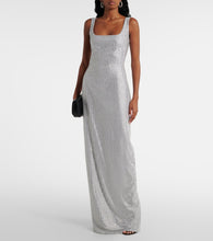 Rasario Crystal-embellished chiffon gown