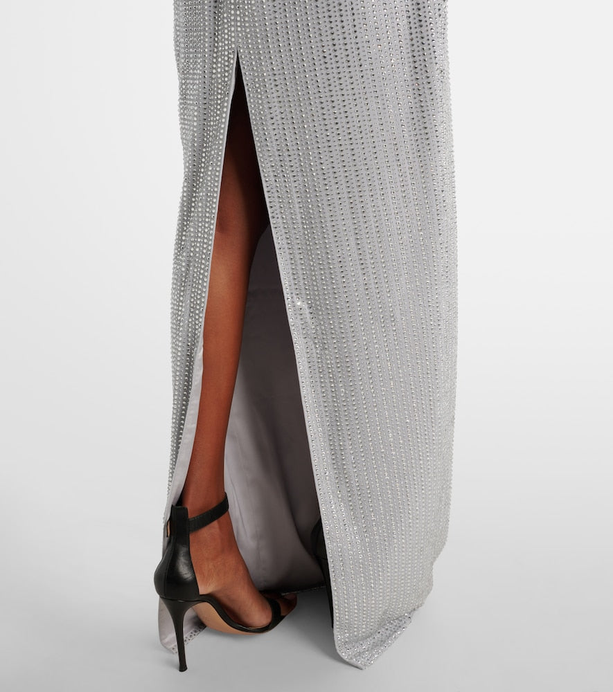 Rasario Crystal-embellished chiffon gown