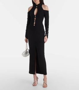 Rasario Crystal-embellished cr√É¬™pe midi dress