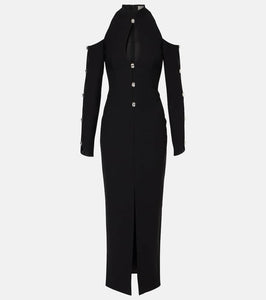 Rasario Crystal-embellished cr√É¬™pe midi dress