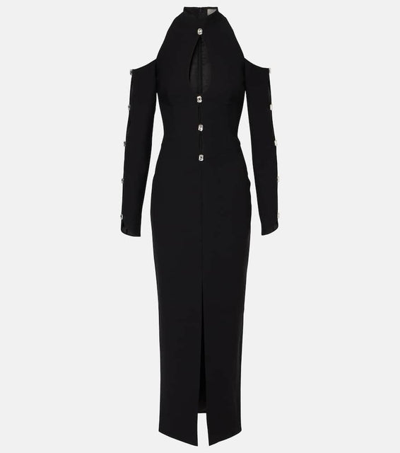 Rasario Crystal-embellished cr√É¬™pe midi dress