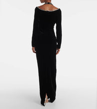 Rasario Crystal-embellished velvet gown