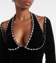 Rasario Crystal-embellished velvet gown