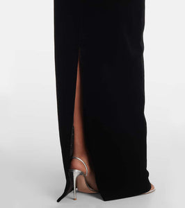 Rasario Crystal-embellished velvet gown