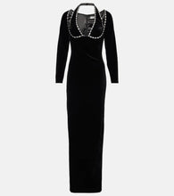 Rasario Crystal-embellished velvet gown