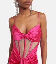Rasario Draped corset satin gown
