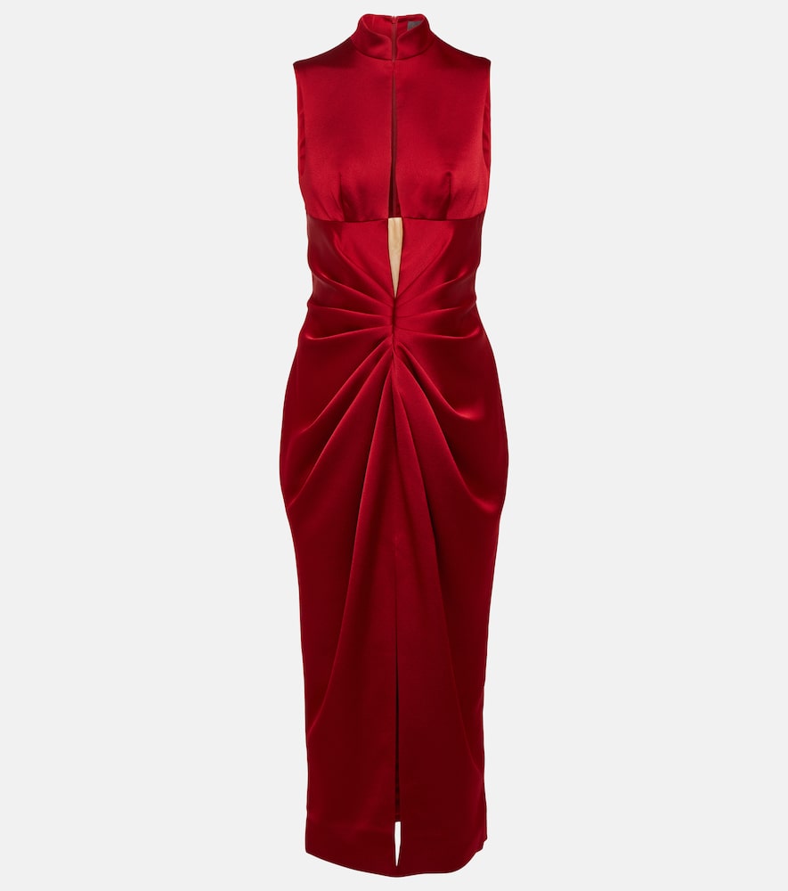 Rasario Draped cutout midi dress. Rasario 垂褶镂空中长连衣裙