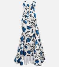 Rasario Draped floral satin gown. Rasario 垂褶花卉缎面礼服