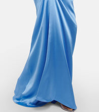 Rasario Draped halterneck satin gown